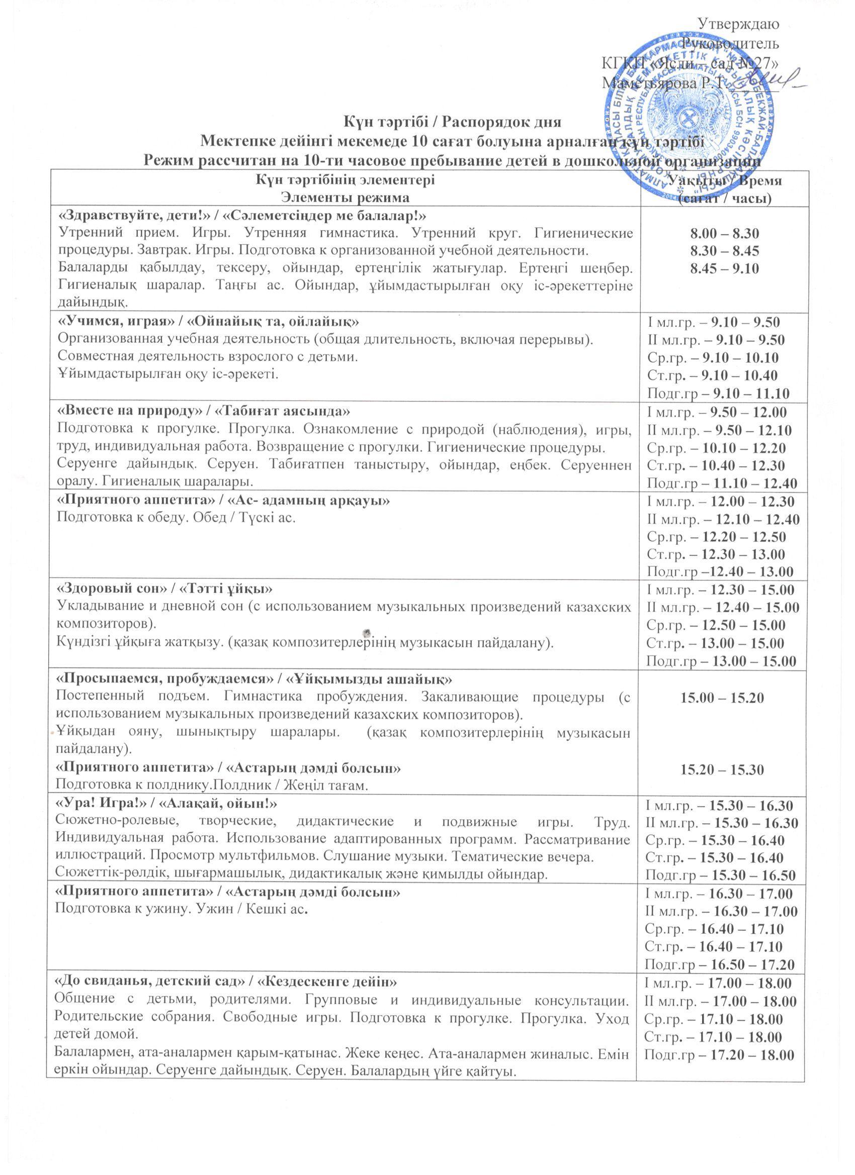 Режим дня