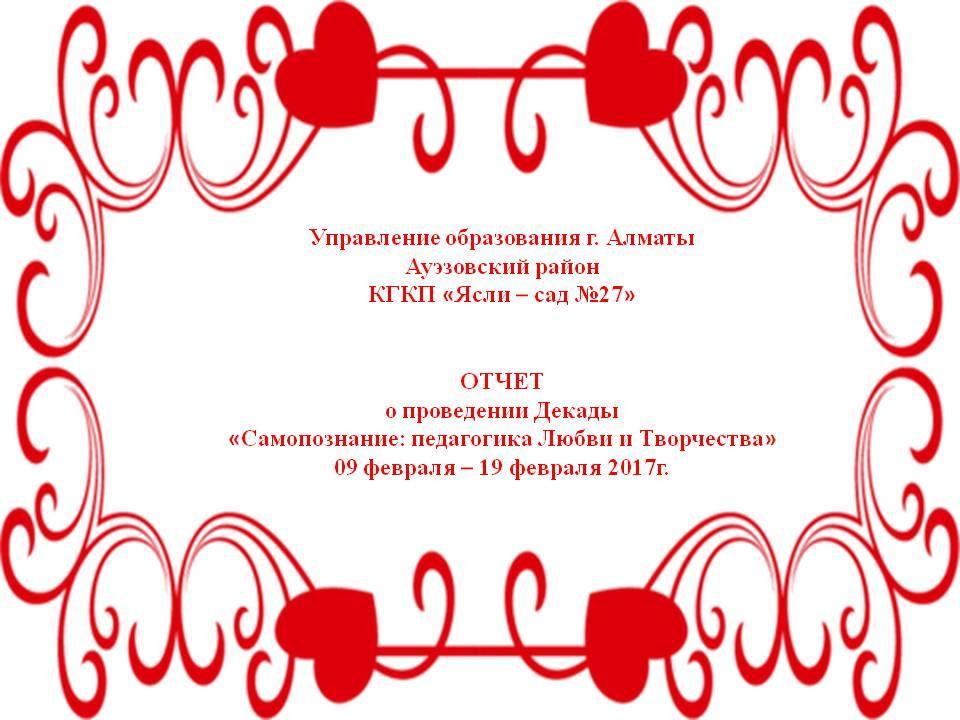 Отчет по Декаде Самопознания