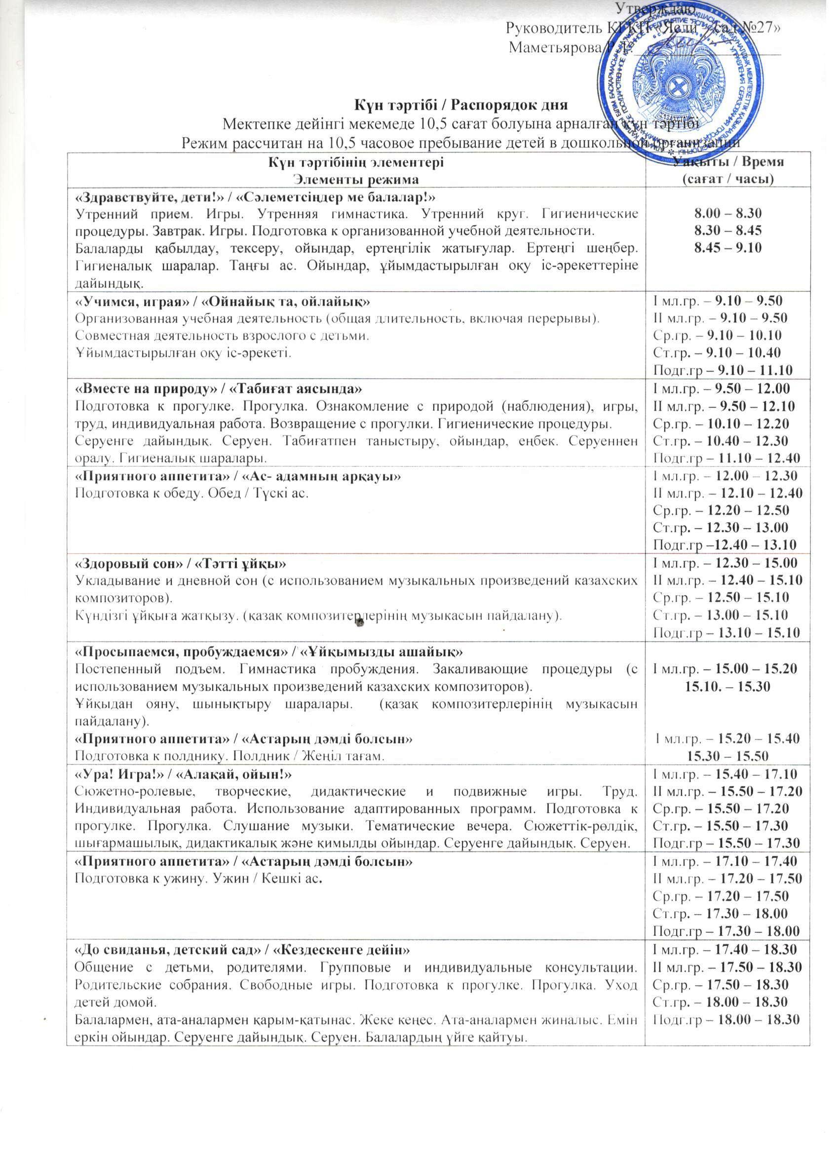 Режим дня