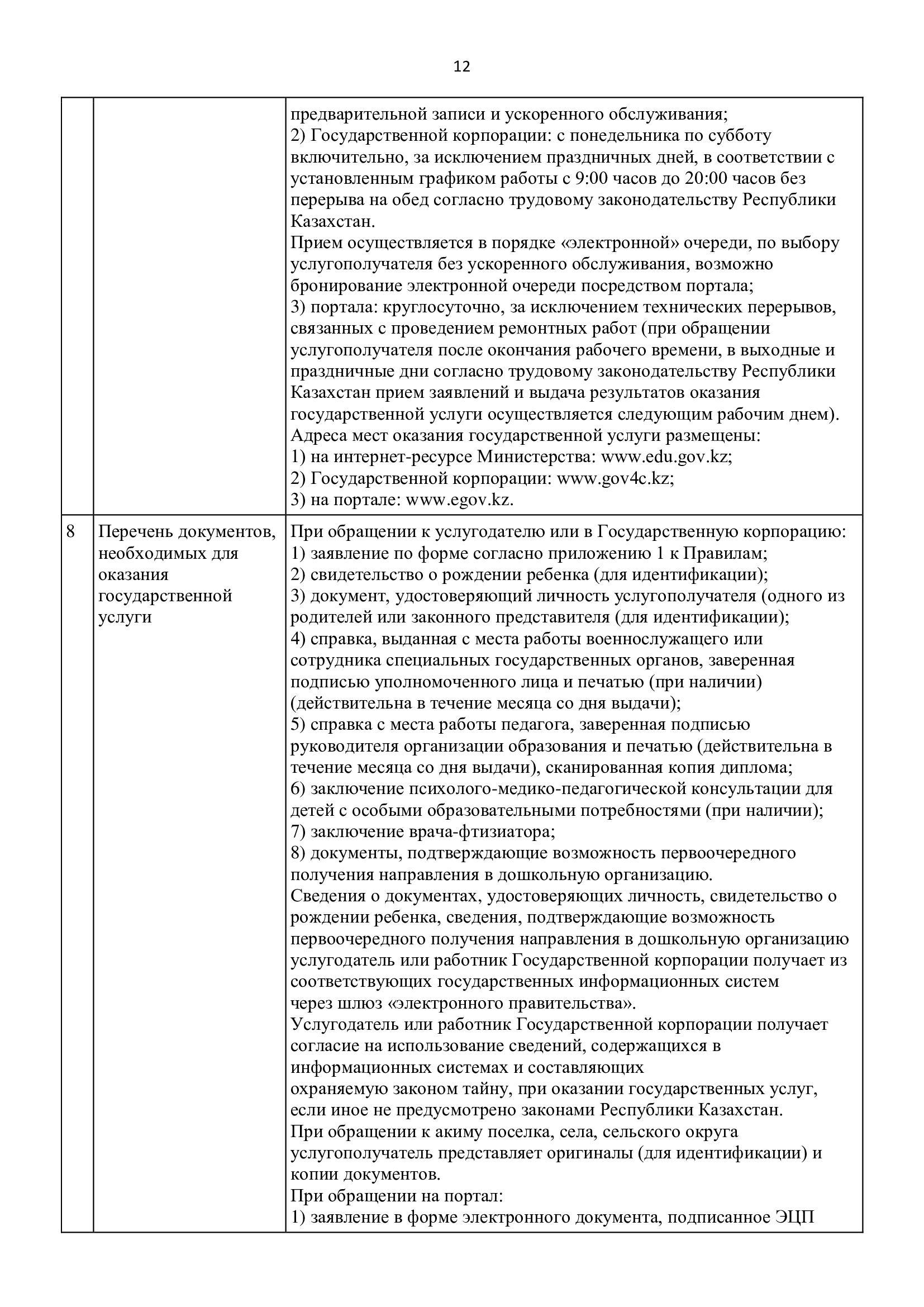 Правила оказания государственных услуг в сфере дошкольного образования